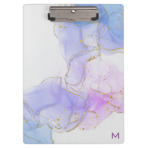 Pink, Purple and Blue Alcohol Ink Clipboard