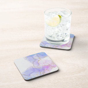 Pink, Purple and Blue Alcohol Ink Coaster