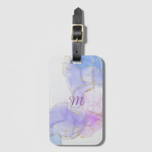 Pink, Purple and Blue Alcohol Ink Luggage Tag