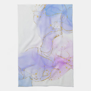 Pink, Purple and Blue Alcohol Ink Tea Towel