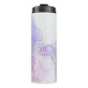 Pink, Purple and Blue Alcohol Ink Thermal Tumbler
