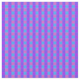 Pink Purple And Blue Checked Tartan Print, Fabric