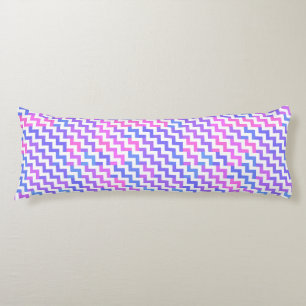 pink purple and blue chevron pattern body cushion