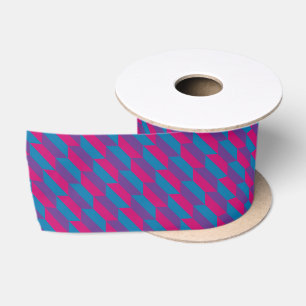 Pink, Purple and Blue Geometric Quadrilaterals Satin Ribbon