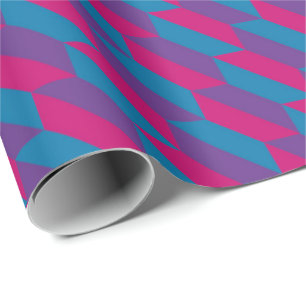 Pink, Purple and Blue Geometric Quadrilaterals Wrapping Paper