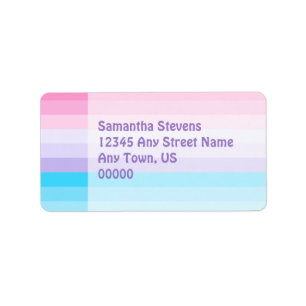 Pink, Purple, and Blue Ombre Label