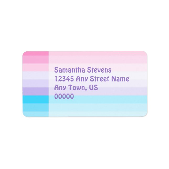 Pink, Purple, and Blue Ombre Label (Front)