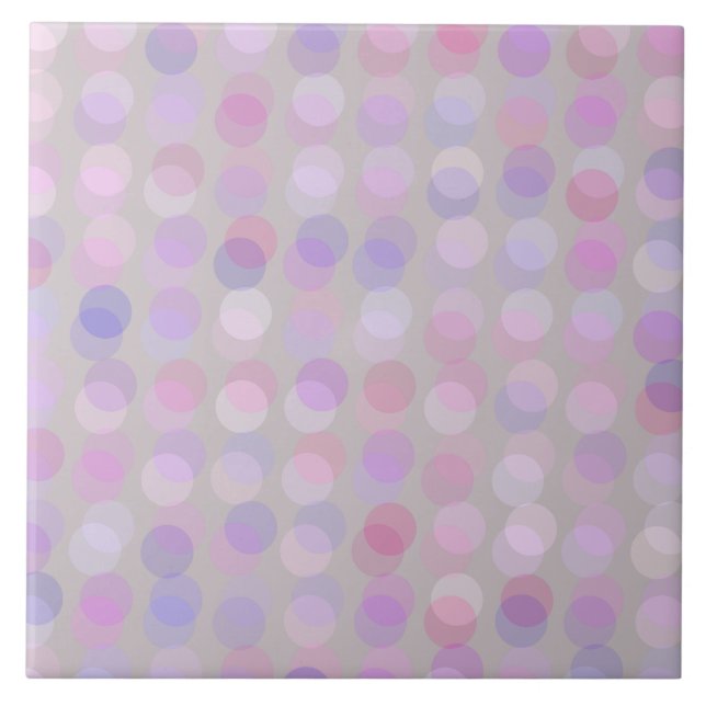 pink, purple and gray dots ceramic tile (Front)