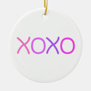 Pink, purple and lavender Xoxo lovely Ceramic Ornament
