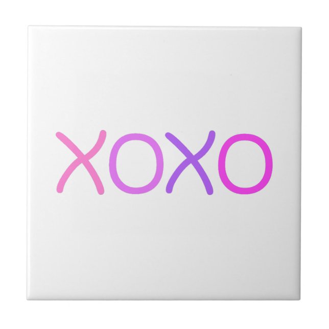 Pink, purple and lavender Xoxo lovely Ceramic Tile (Front)