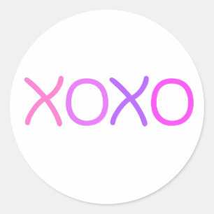 Pink, purple and lavender Xoxo lovely Classic Round Sticker