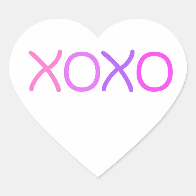 Pink, purple and lavender Xoxo lovely   Heart Sticker (Front)
