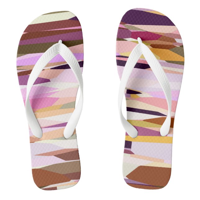 Pink, Purple and Orange abstract Thongs (Footbed)