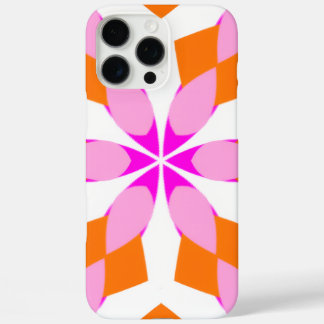  Pink Purple and Orange Floral Geometric  iPhone 16 Pro Max Case