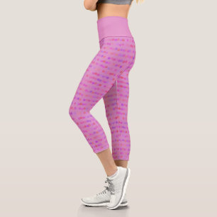 pink, purple and orange polka dots capri leggings