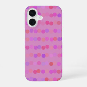 pink, purple and orange polka dots iPhone 16 case