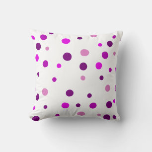 Pink, Purple, and Violet Polka Dots Pillow
