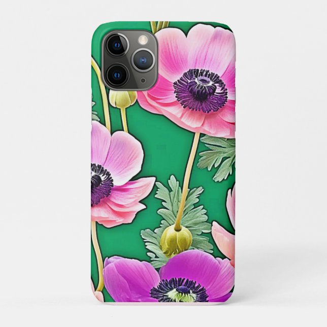 Pink Purple Anemones Case-Mate iPhone Case (Back)