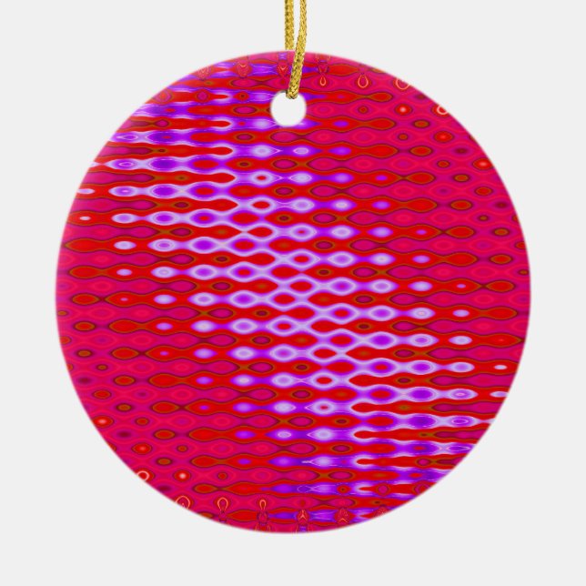 pink purple art ceramic ornament (Front)