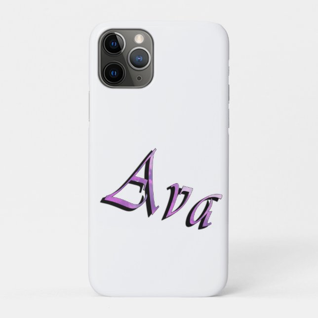 Pink Purple Ava Name, Case-Mate iPhone Case (Back)