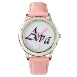 Pink Purple Ava Name Logo, Watch