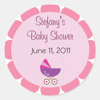 Pink & Purple Baby Shower Stickers