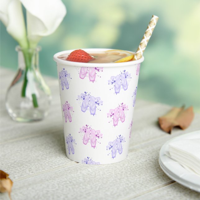 Pink & Purple Ballet Birthday Pointe Shoes Paper Cups (Insitu)