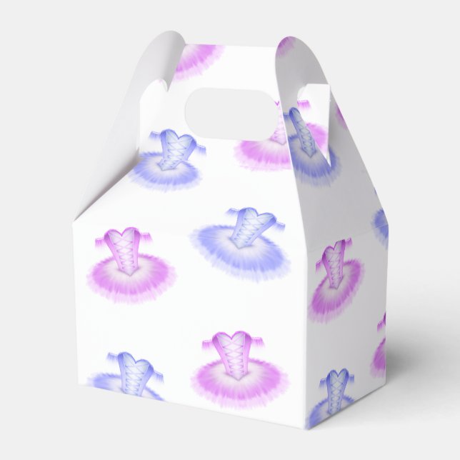 Pink & Purple Ballet Birthday Tutu Watercolour Favour Box (Front Side)