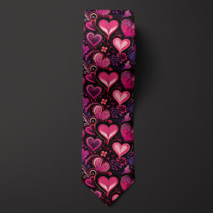 Pink & Purple Batik-inspired Valentine Heart Tie
