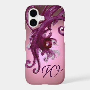 PINK PURPLE BERRIES AND FLORAL SWIRLS MONOGRAM