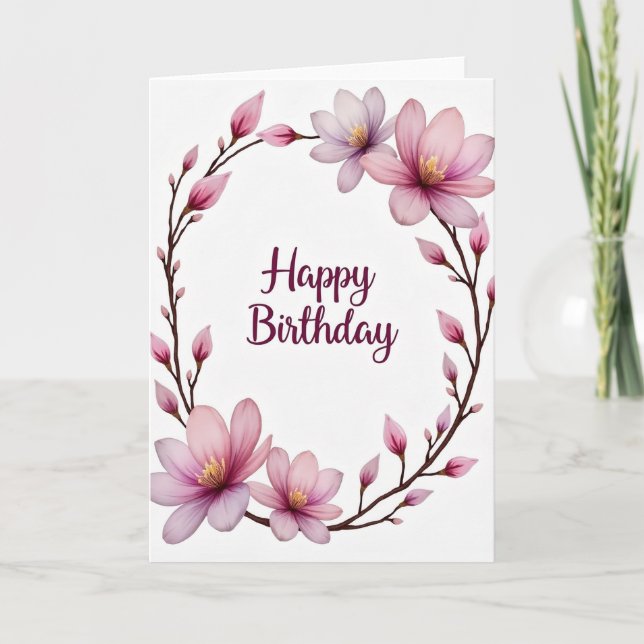 Pink Purple Birthday Card (Front)