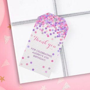 Pink & purple Birthday Party Thank You favour tag