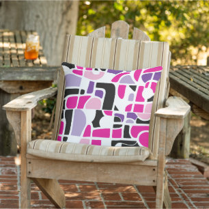 Pink Purple Black soft colour blocks Cushion
