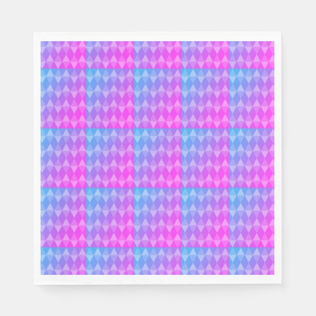 Pink, Purple, Blue Diamond Pattern Napkin (Front)