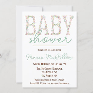 Pink, Purple, Blue, Floral Baby Shower Invitation