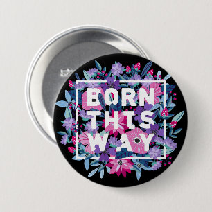 Pink Purple Blue Floral Bi Pride 7.5 Cm Round Badge