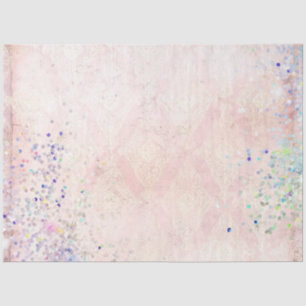 Pink Purple Blue Glitter Antique Vintage Decoupage Tissue Paper