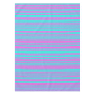 Pink Purple Blue Stripes Pattern Tablecloth