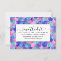 Pink Purple Blue Teal Watercolor Mermaid Scales