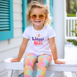 Pink Purple Boho Flower Girl Wedding T-Shirt