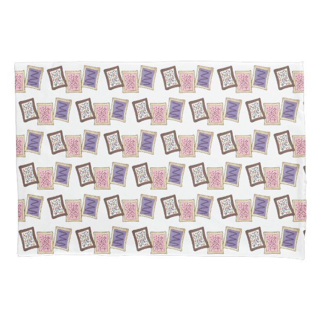 Pink Purple Breakfast Toaster Pastry Junk Food Pillowcase (Front)