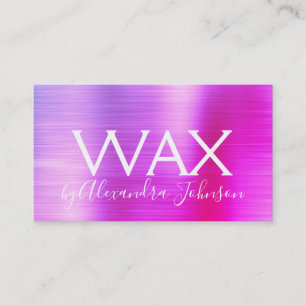 Pink Purple Brushed Metal Beauty Wax Business Card