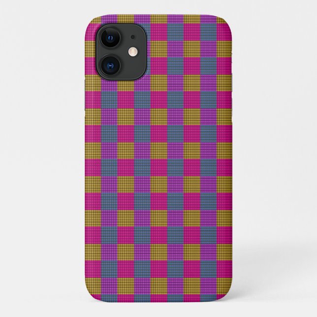 Pink Purple Bubblegum Pop Tartan, Case-Mate iPhone Case (Back)