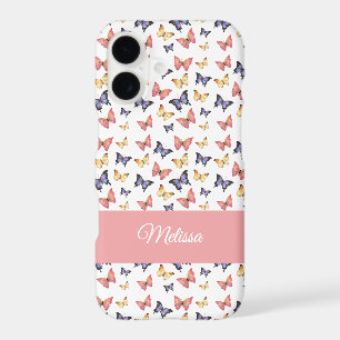 Pink Purple Butterflies Custom Name