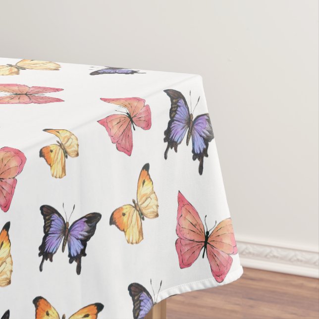 Pink Purple Butterflies Tablecloth (In Situ)
