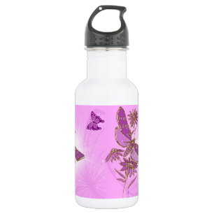 Pink Purple Butterfly 532 Ml Water Bottle