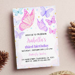Pink Purple Butterfly Birthday Invitation<br><div class="desc">Our butterfly birthday invitation is the perfect way to invite friends and family to your party. The design features a whimsical theme, with plenty of space for all the important details such as the date, time, and location of the party. Perfect for any age, gender and theme of the party,...</div>