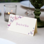 Pink Purple Butterfly Birthday Place Card<br><div class="desc">Our butterfly birthday food tent cards are the perfect way to label and display your party menu. The design features a whimsical theme with space for the name of the dish. They are perfect for labelling food items on a buffet table, dessert table or even for a sit-down meal. They...</div>