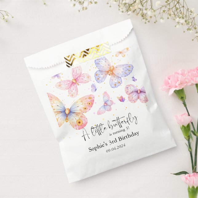 Pink Purple Butterfly Girl All Ages Birthday   Favour Bag (Sealed)
