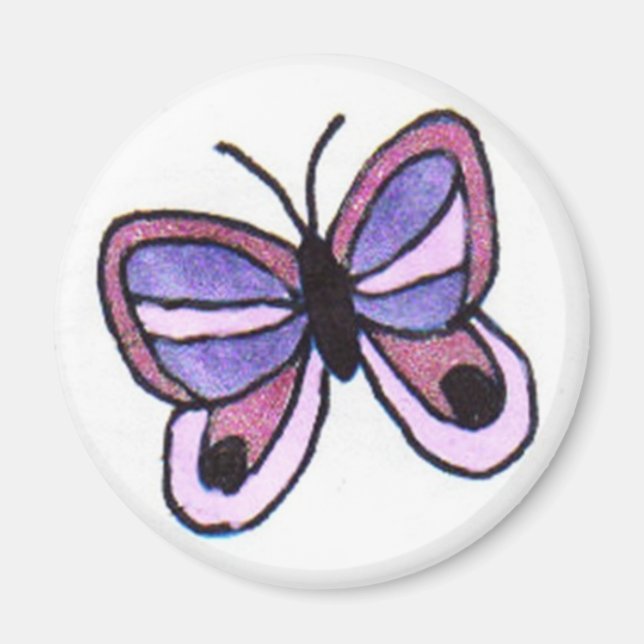 Pink & Purple Butterfly Magnet (Front)